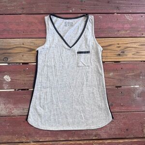 Converse Light Gray V-Neck Tank Top with Black Accents